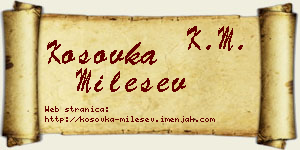 Kosovka Milešev vizit kartica